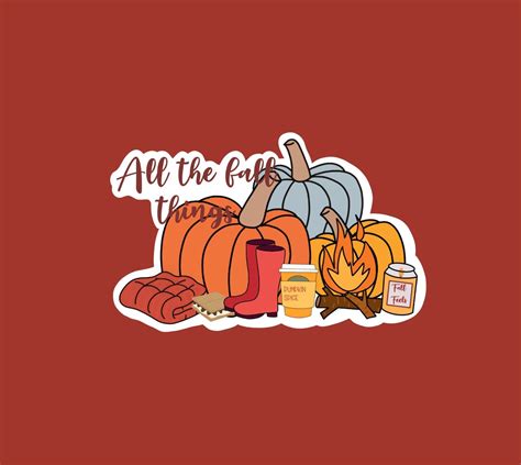 All The Fall Things Sticker Fall Stickers Halloween Etsy
