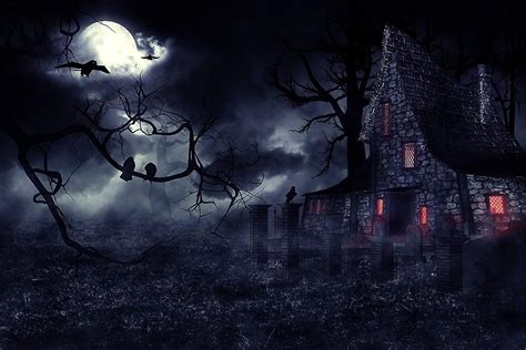 150x220cm Haunted Halloween Backdrops Photography Dark Night Thriller