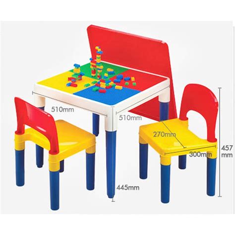 Legooxford Block Compatible Table 2 In 1 Tableduplo Table With Chairs