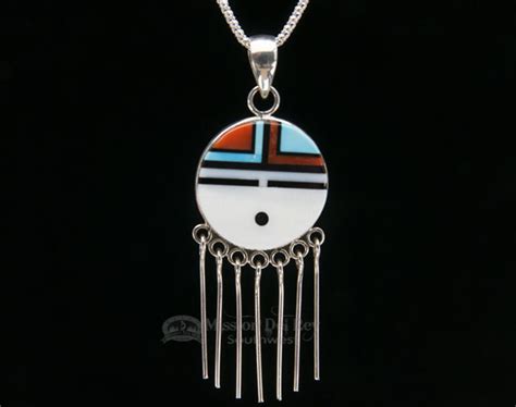 Native American Hopi Sun Pinpendant Silver Necklace 22 Ij504