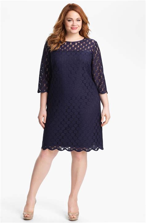 adrianna papell polka dot lace dress plus size nordstrom