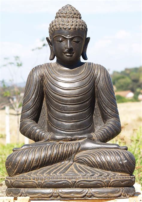 Sold Stone Meditating Garden Buddha Statue 32 85ls127
