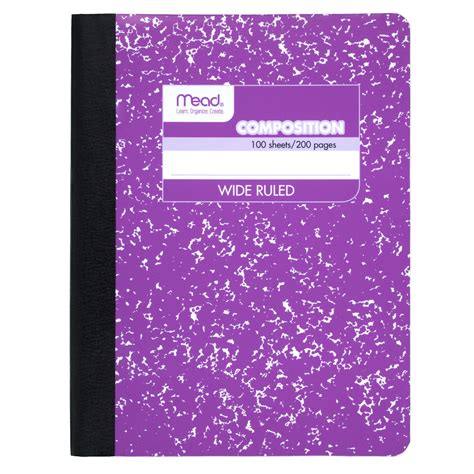 Mead Fashion Composition Book Wide Ruled 100 Sheets Purple 72247