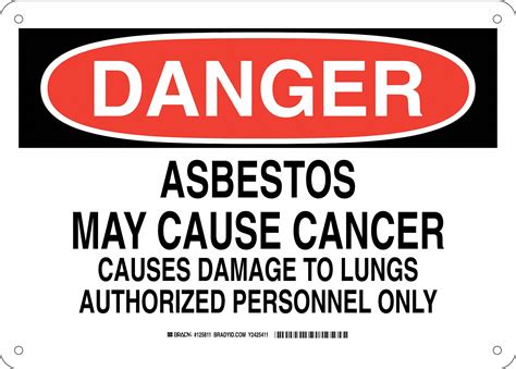 Danger Sign Asbestos May Cause Cancer Causes Damage To Lungs