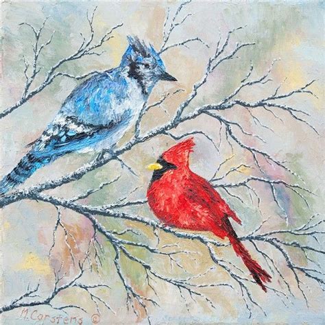 Blue Jay And Cardinal Blue Jay Art Bird Art Blue Jay Bird