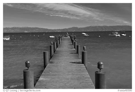 Black And White Picturephoto Wooden Dock West Shore