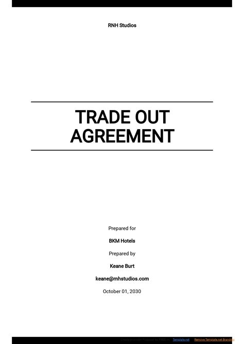 Trade Agreement Templates Documents Design Free Download