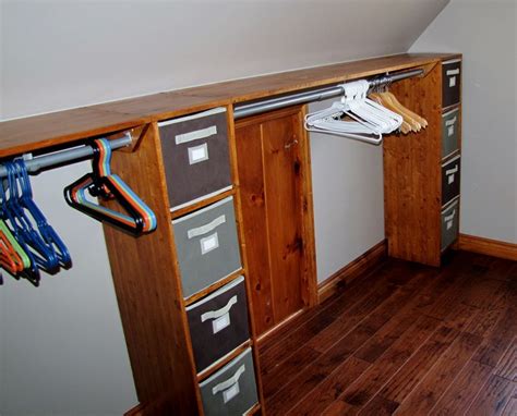 Custom Pine Closet With Sloped Ceiling House Locker Storage Bedroom