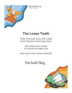 printable tooth fairy poem for boy