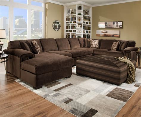 Chocolate Brown Velvet Sectional Sofa Brown Living Room Decor