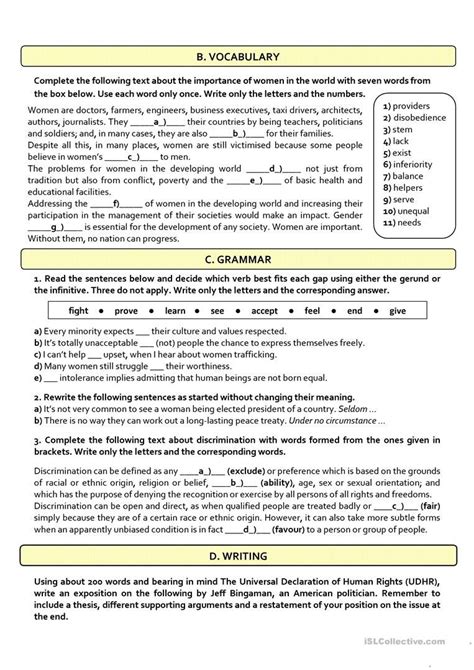 English Worksheet For Grade 12 Worksheets