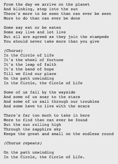 Composed by elton john, with lyrics by tim rice, the song was performed by carmen twillie (the deep female lead vocals) and lebo m. Lyrics: in the circle of life. By Elton John. | Elton john ...