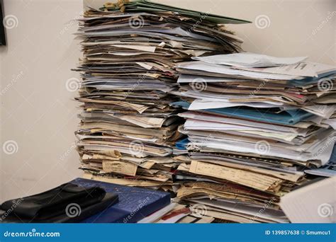 A Pile Of Papers And Files Stock Photo Image Of Contact 139857638