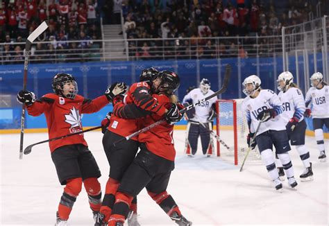 canada defeats u s to remain perfect in olympic women s hockey