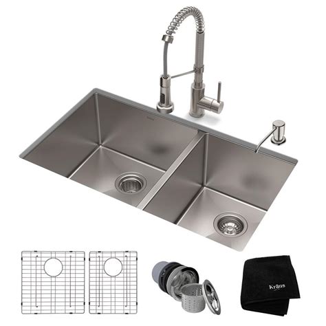 Below we review a selection of faucets, available with a variety of features to suit the needs of any home. KRAUS Standart PRO All-in-One Undermount Stainless Steel ...