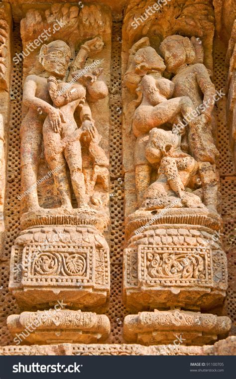 Erotic Voluptuous Sculptures At Sun Temple Konark Orissa India Stock