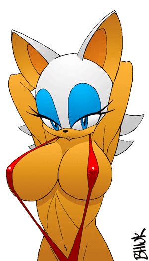 rouge the bat sega sonic series animated animated 1girl armpits arms behind head