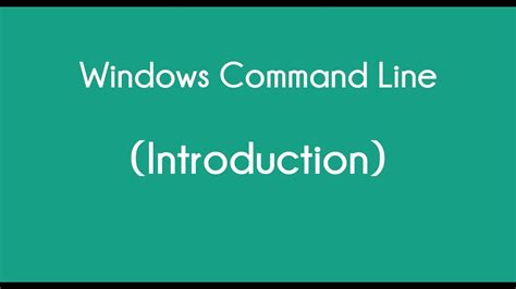 1 Windows Command Line Tutorial Introduction To The Command Prompt