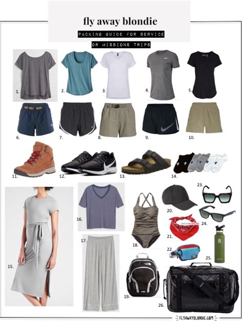 Packing Guide For A Service Or Missions Trips Mission Trip Outfits
