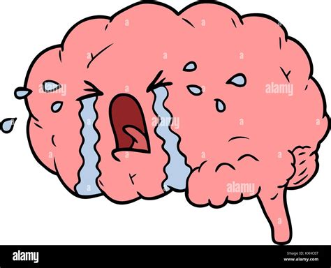 Cartoon Brain Crying Stock Vector Image And Art Alamy