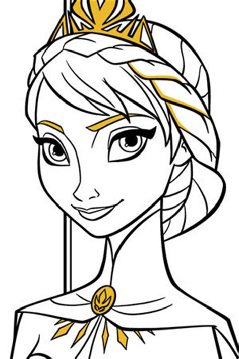 Elsa Close-up Colouring Page | Disney Create UK