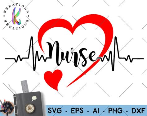 Nurse Heart Beat Svg Nurse Svg Printable Iron On Decal Cut Etsy
