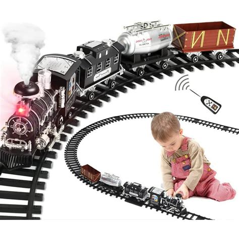 Fanl Classic Train Set With Smoke Sound And Light Rc Train Toy