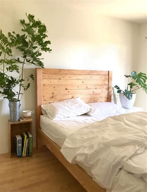 Diy Bed Frame And Wood Headboard A Piece Of Rainbow