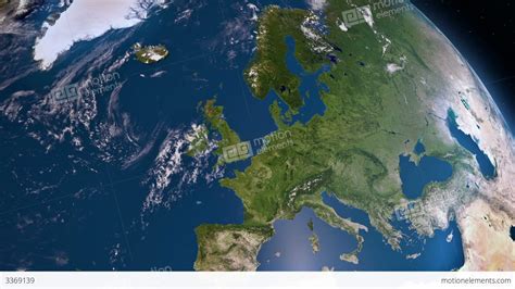 Earth 3d View From Space Europe Stock Animation 3369139