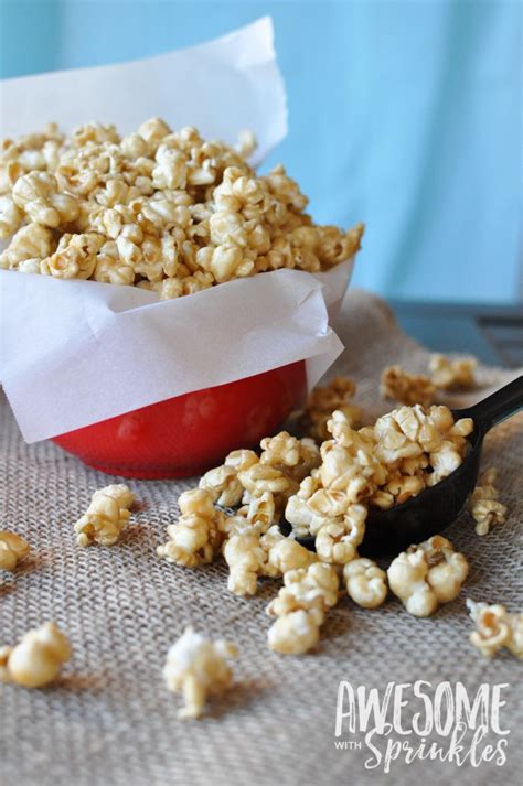 Easy 5 Ingredient Homemade Salted Caramel Corn Awesome With Sprinkles