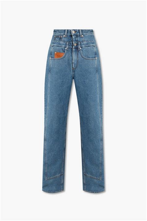 Loewe Double Waistband Jeans In Blue Lyst