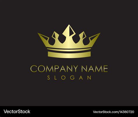 Crown logo black background Royalty Free Vector Image