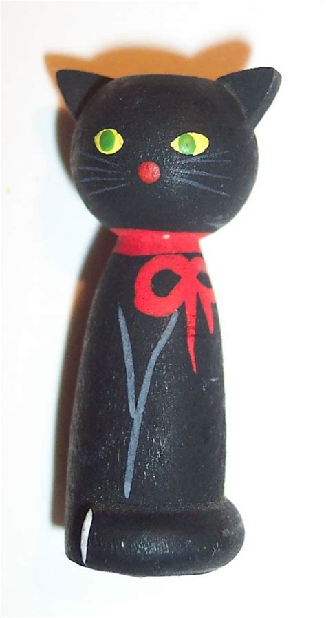 Vintage Halloween Black Cat Made In Japan Made Of Wood 1 Flickr