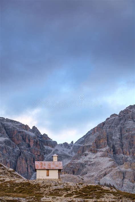 Chapel At Tre Cime Di Lavaredo Peaks In Dolomites Stock Image Image