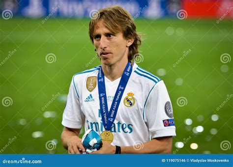 Kyiv Ukraine May 26 2018 Luka Modric Of Real Madrid Celebrate The