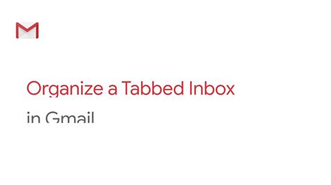 Organize A Tabbed Inbox In Gmail Youtube