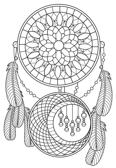 Best dream catcher coloring pages for adults from sunflower dream catcher adult coloring page.source image: Dreamcatcher coloring page | Colorish App : free coloring ...