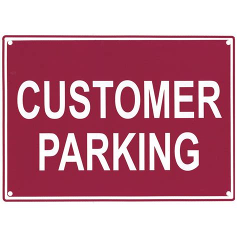Signage Customer Parking Safety Supplies Unlimited