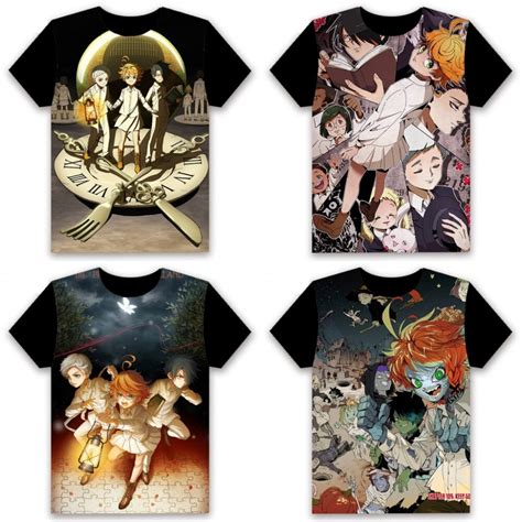 Anime T Shirt The Promised Yakusoku No Neverland Emma Ray Norman Cosplay Short Sleeve Women Men