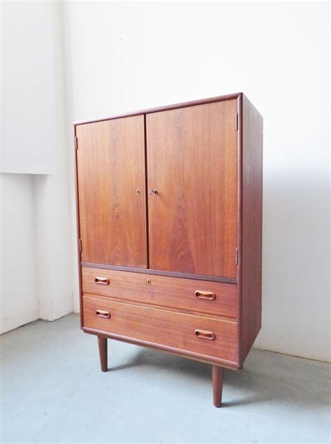 Mid Century Danish Teak Linen Cabinet Sideboard Archive Furniture