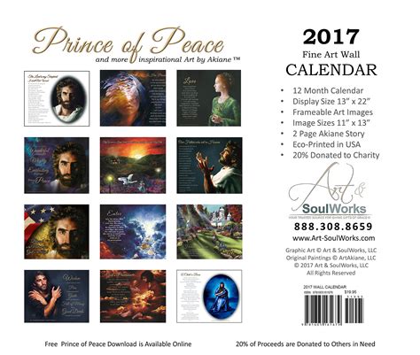Buy 2017 Prince Of Peace Fine Art Wall Calendar Collectors Item