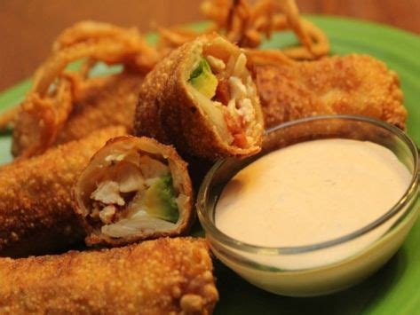 An eggroll with creamy avocado, crisp bacon, garlicky ...