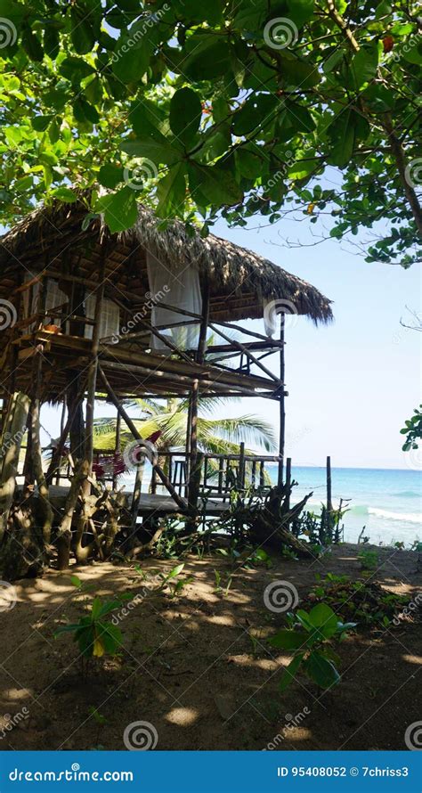 Tropical Beach Hut Stock Photo Image Of Tourism Dominican 95408052