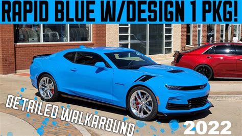 2022 Camaro Ss Rapid Blue With Design 1 Package Walkaround Youtube