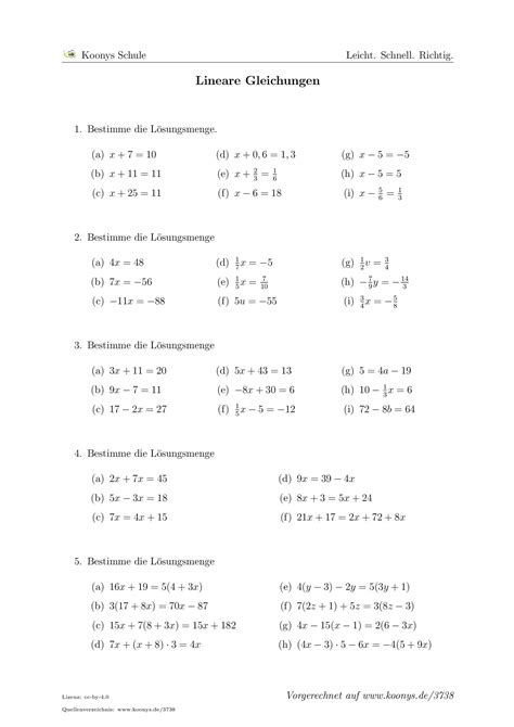 6 gleichungssysteme mit 3 variablen. Lineare Gleichungen | Arbeitsblatt #3738 | Nachhilfe mathe ...
