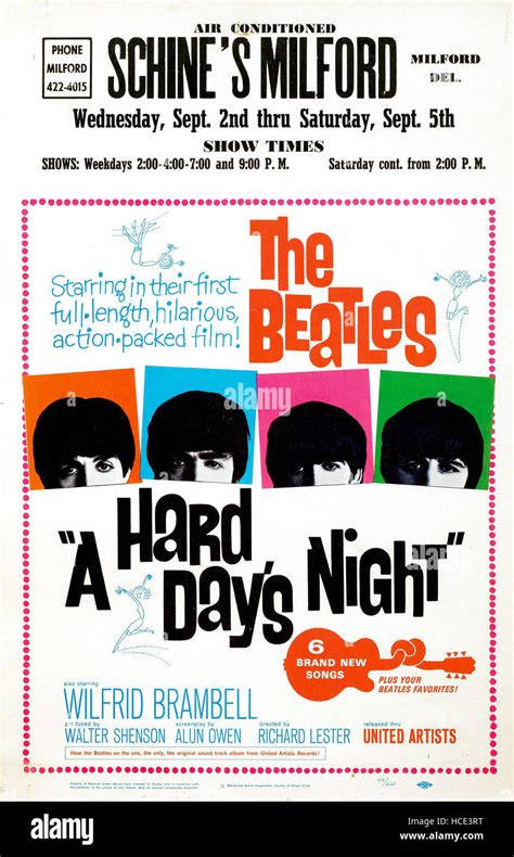 A Hard Day S Night From Left Paul Mccartney John Lennon George Harrison Ringo Starr