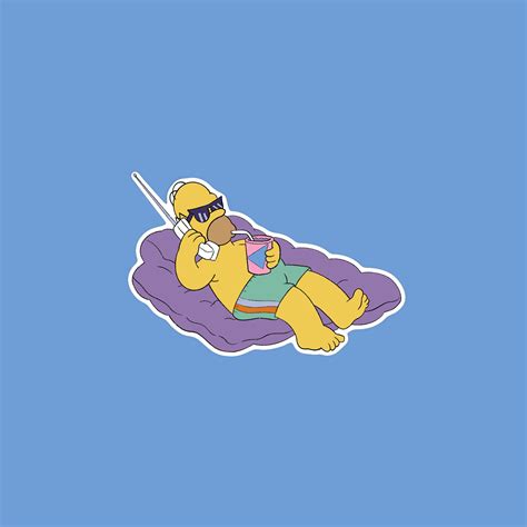 Summer Homer The Simpsons Die Cut Sticker Etsy