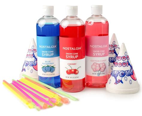 Nostalgia Sck3 Premium Snow Cone Syrup Party Kit With Blue Raspberry