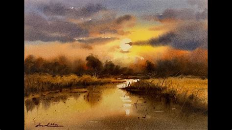 How To Paint Landscape In Watercolor Painting Demo By Javid Tabatabaei