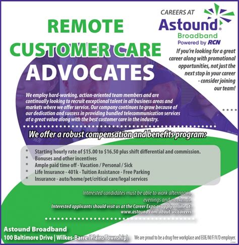Customer Care Advocates, Astound Broodband, Wilkes Barre, PA